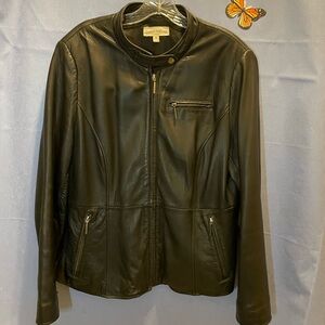 Boston Harbor Plus Size Black Leather Jacket